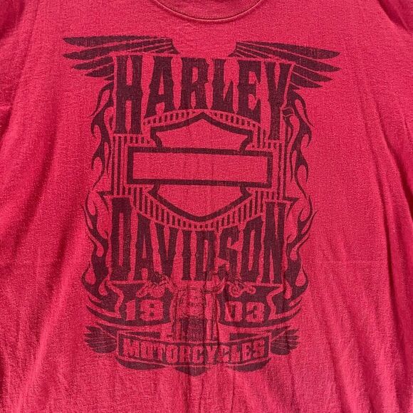 Harley Davidson Motorcycles Shirt Mens Extra Large Red Myrtle Beach SC Hanes VTG - Picture 2 of 10